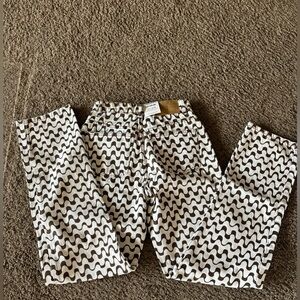 Cotton on size 2 brown and white jeans